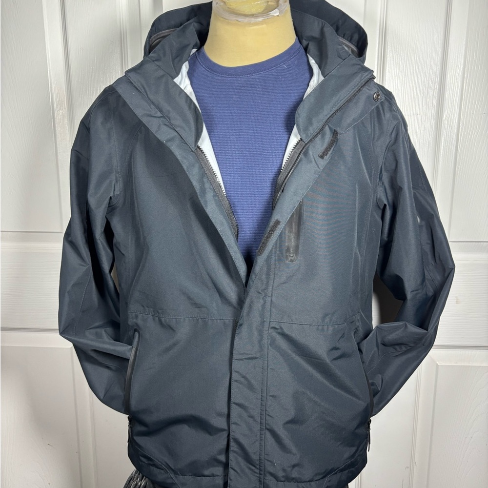 Men's HFX Black Hooded Raincoat